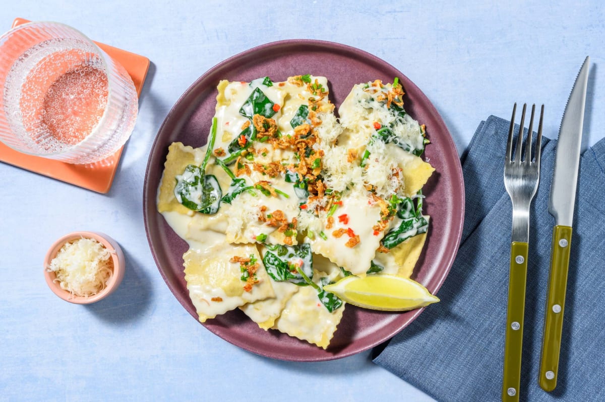 Seafood Ravioli and Shrimp al Limone