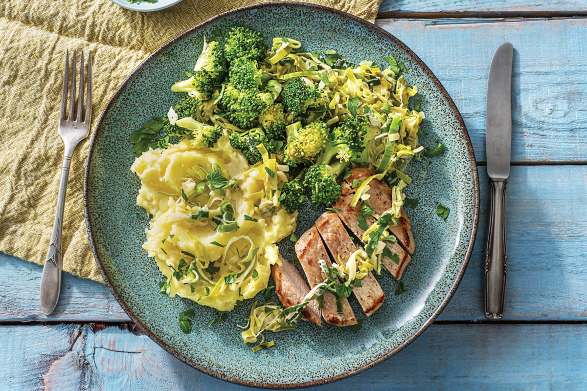 Seared Pork & Creamy Leek Sauce