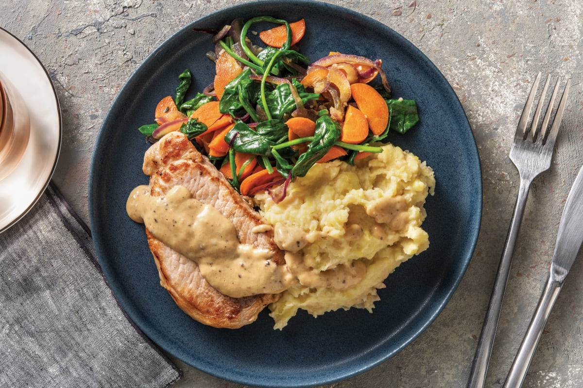 Seared Pork Loin & Potato-Cannellini Mash Recipe | HelloFresh