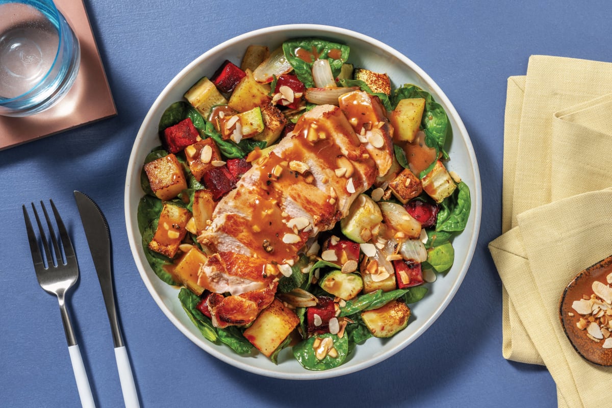 Seared Pork & Roast Veggie Toss