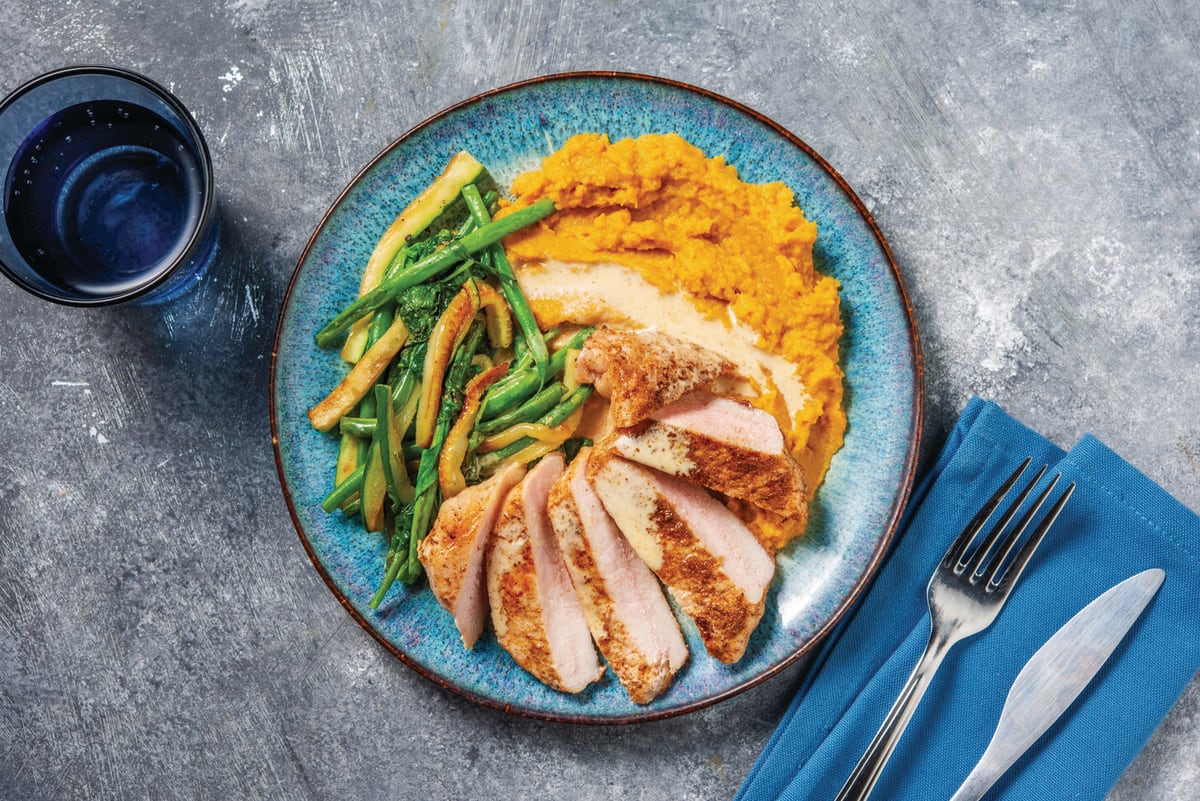 Seared Pork & Sweet Potato Mash