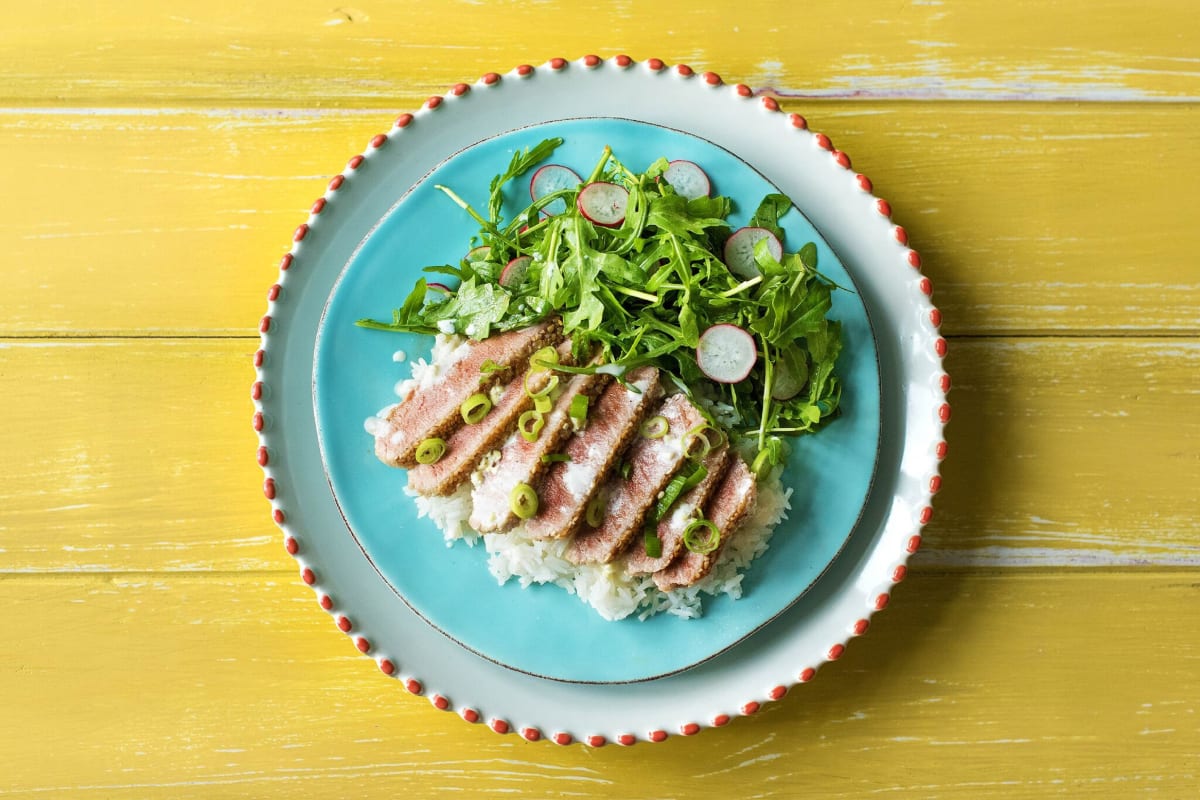 Seared Sesame Tuna over Rice