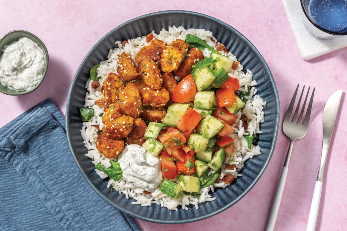 Sesame Falafel & Currant-Butter Rice