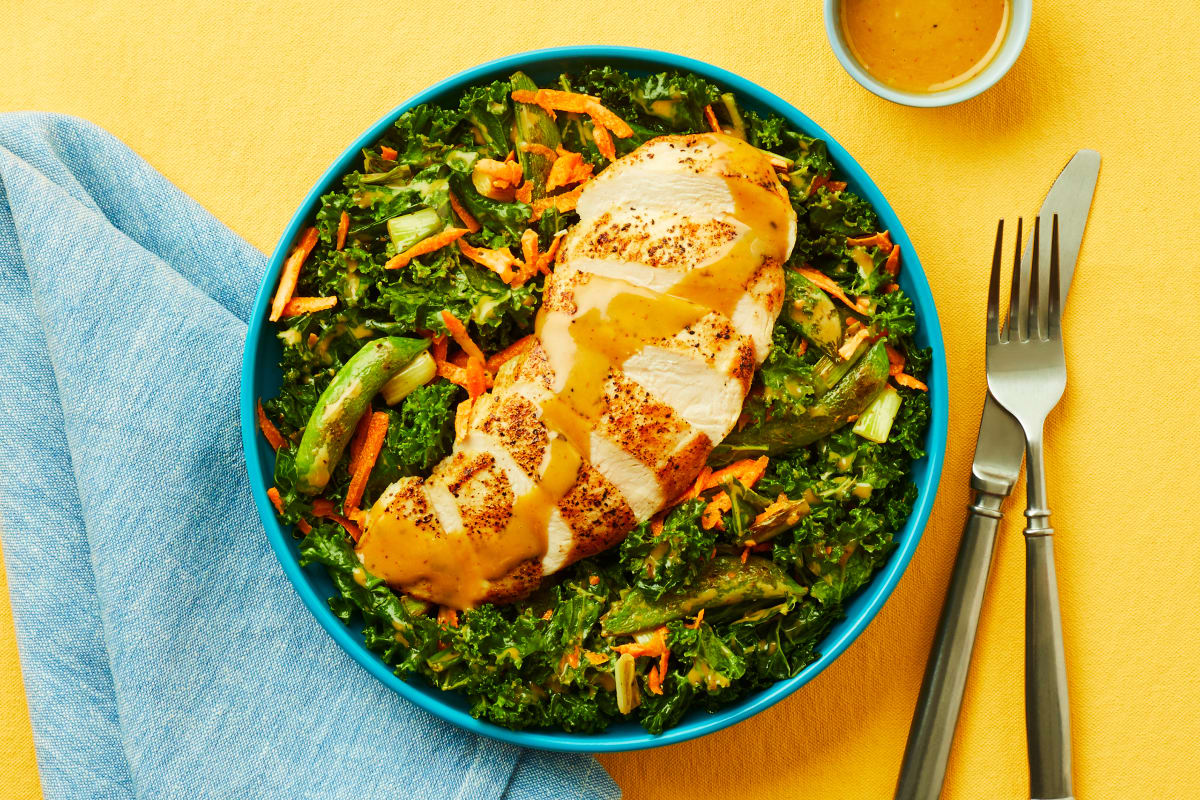 Sesame-Garlic Chicken & Kale Salad