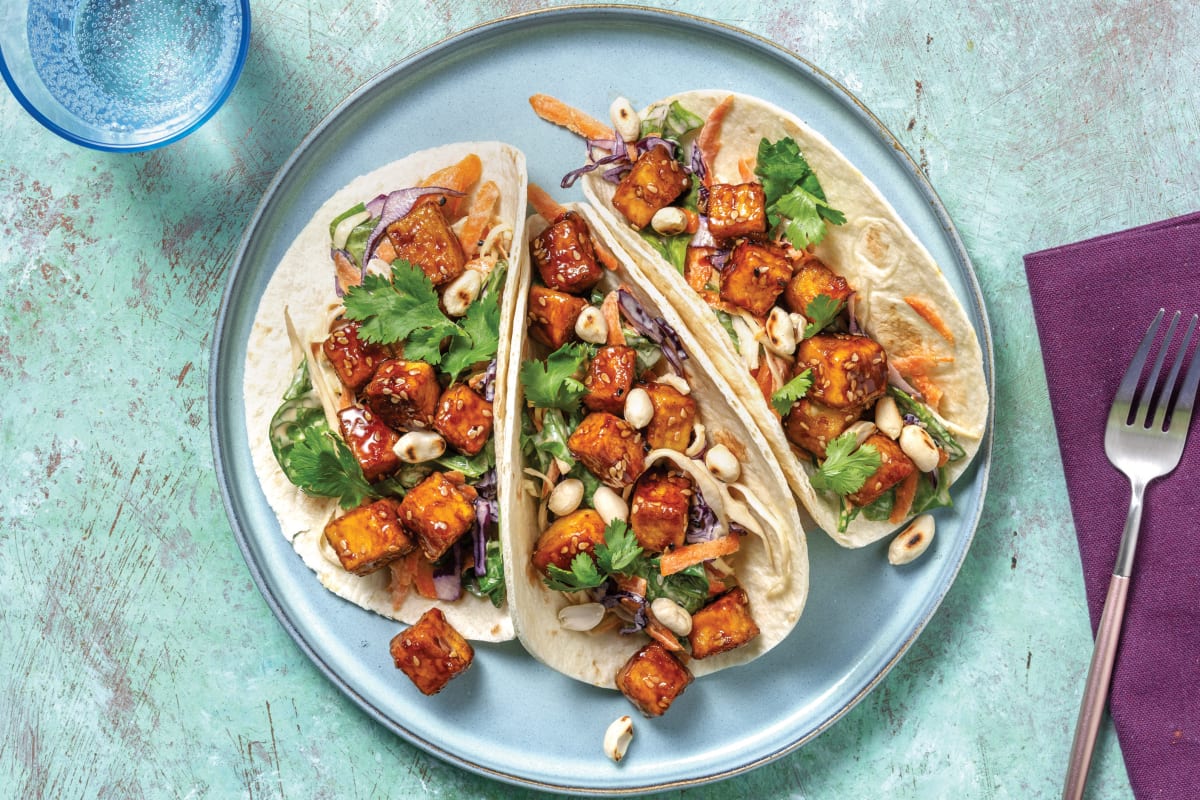 Quick Sesame-Sweet Chilli Tofu Tacos