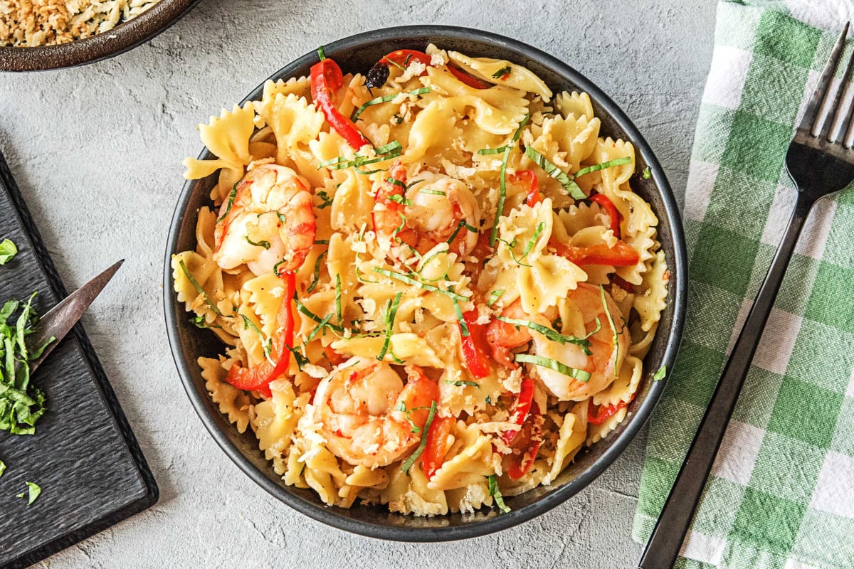 Shrimp Farfalle (AKA Butterfly Pasta)