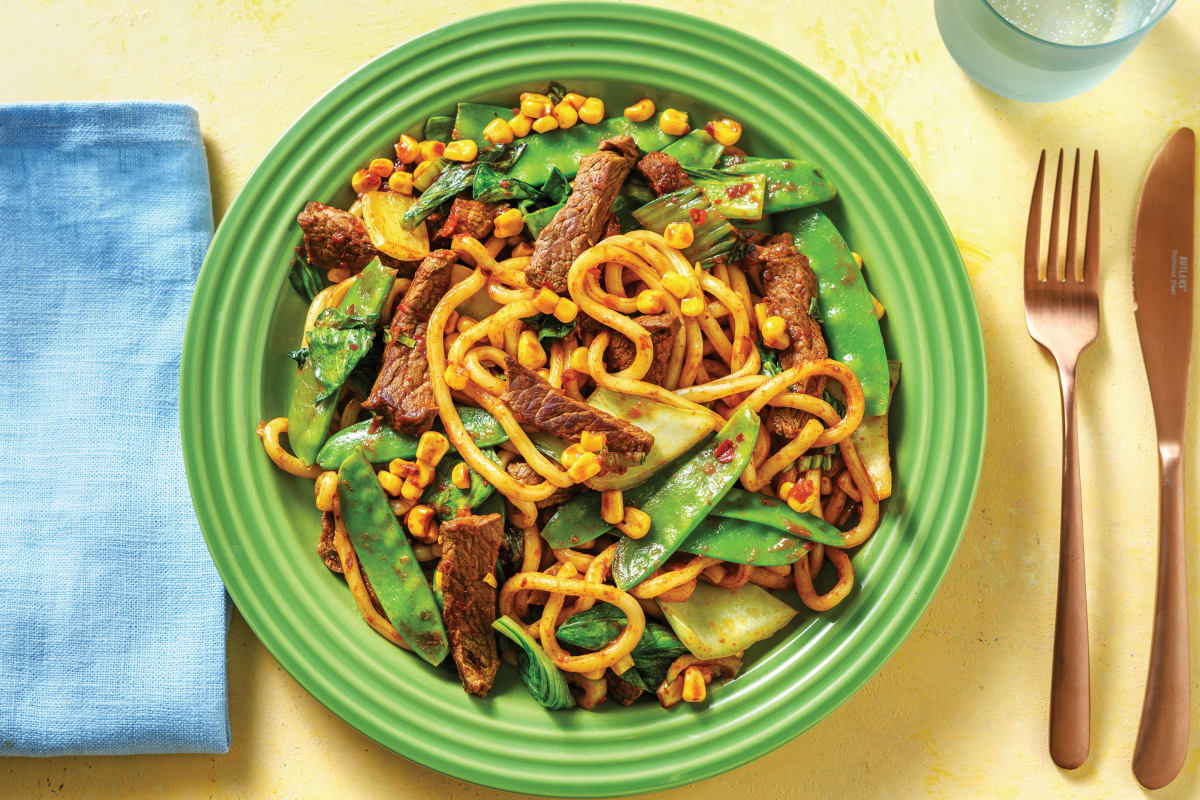 Asian Beef Strips with Noodles & Veggie Stir-Fry