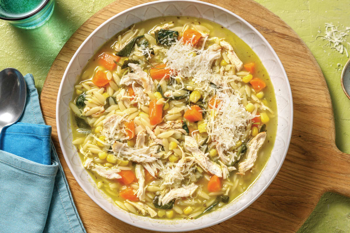 Slow-Cooked Chicken & Risoni Soup