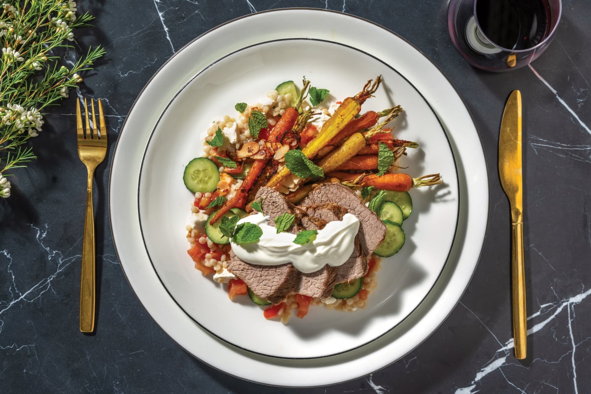 Slow-Cooked Lamb Shoulder & Feta Couscous