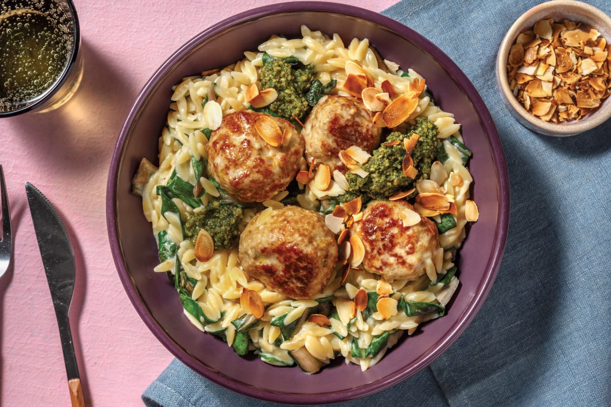 One-Pot Slow-Cooked Pork Meatball & Risoni Bake