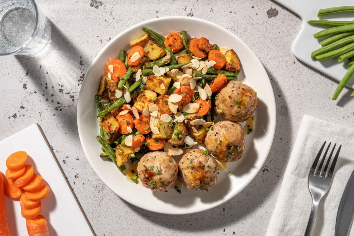 Boulettes de poulet glacées aux abricots