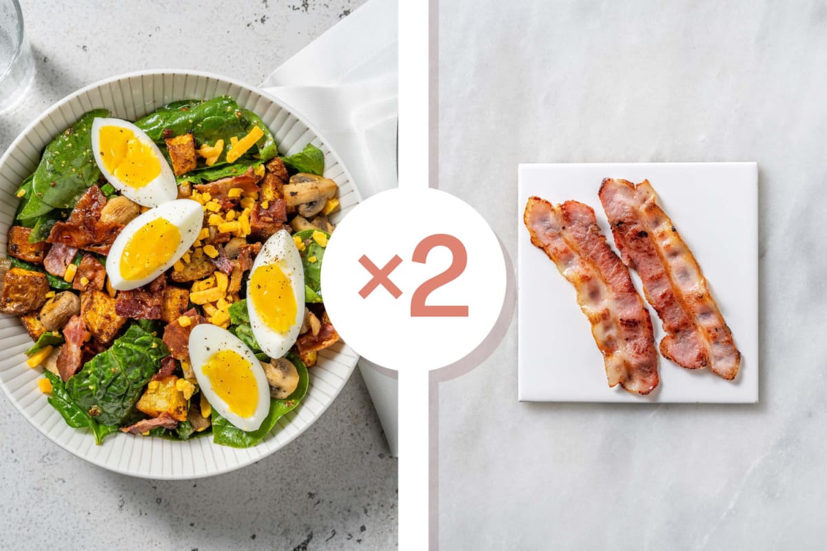 Smart Double Bacon and Egg Spinach Salad