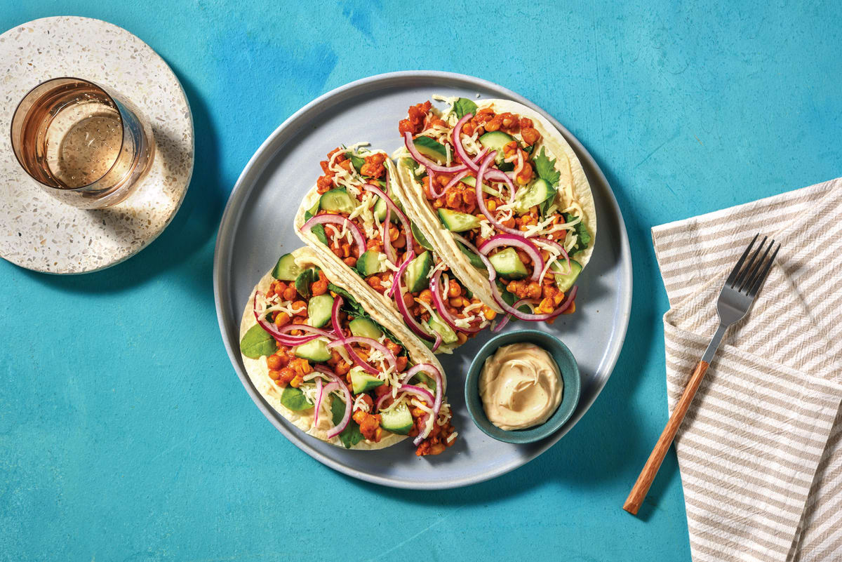 Smashed Tex-Mex Chickpea Tacos