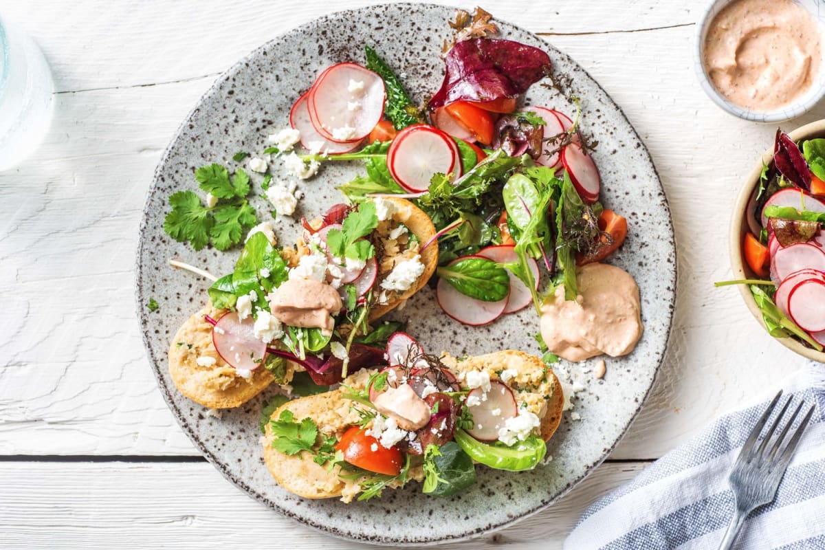 Smashed Tahini Chickpeas on Toast