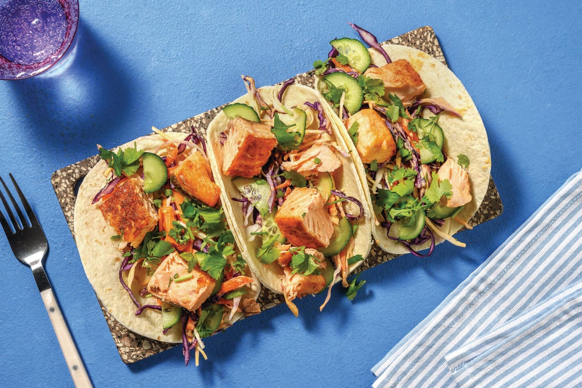 Quick Caribbean Salmon Tacos