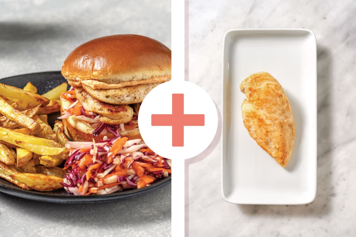 Double Smokey Chicken & Slaw Burger