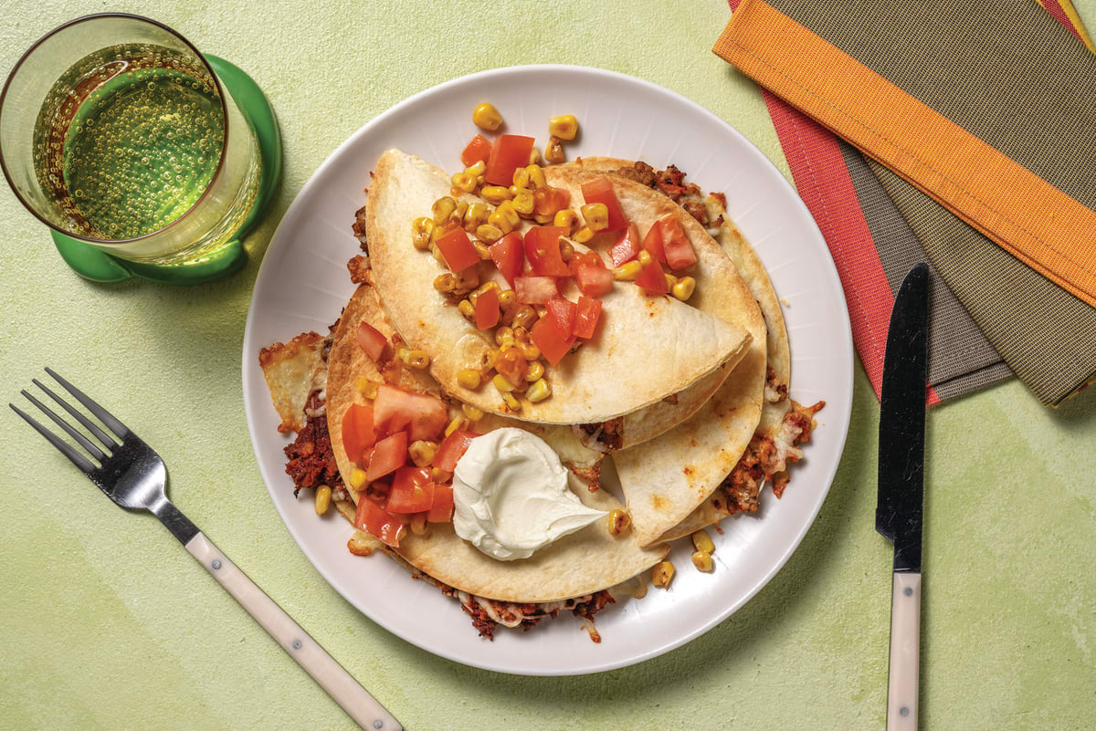 Smokey Tex-Mex Pork Quesadillas