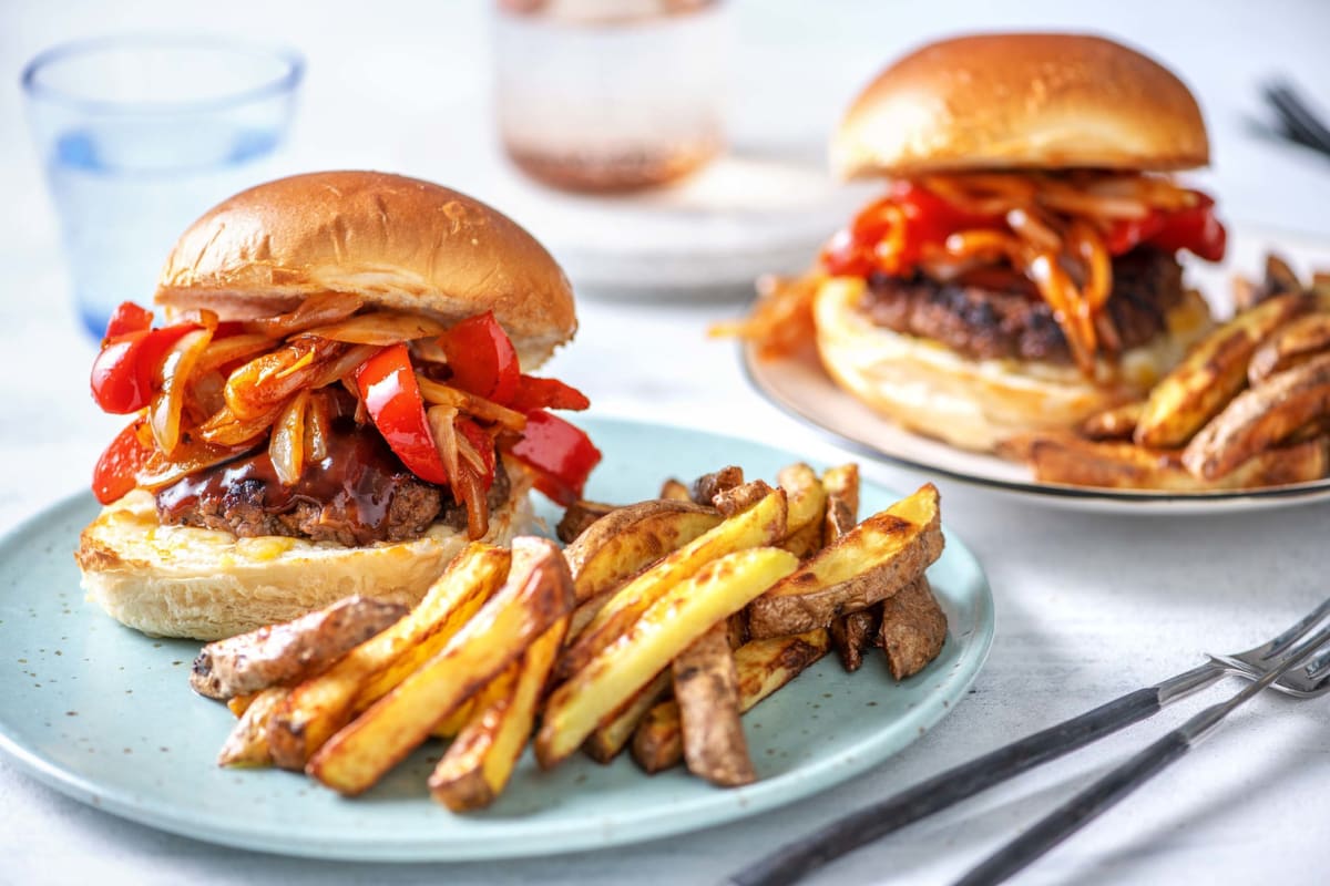 Smoky BBQ Beef Burger on a Bun