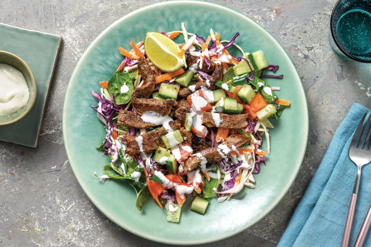 Quick South American-Spiced Beef Slaw Bowl
