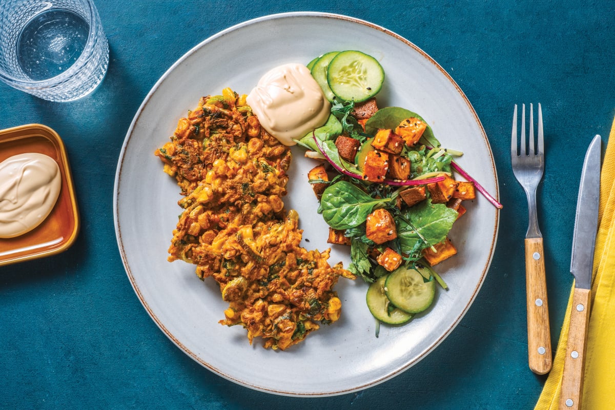 Middle Eastern Carrot & Corn Fritters