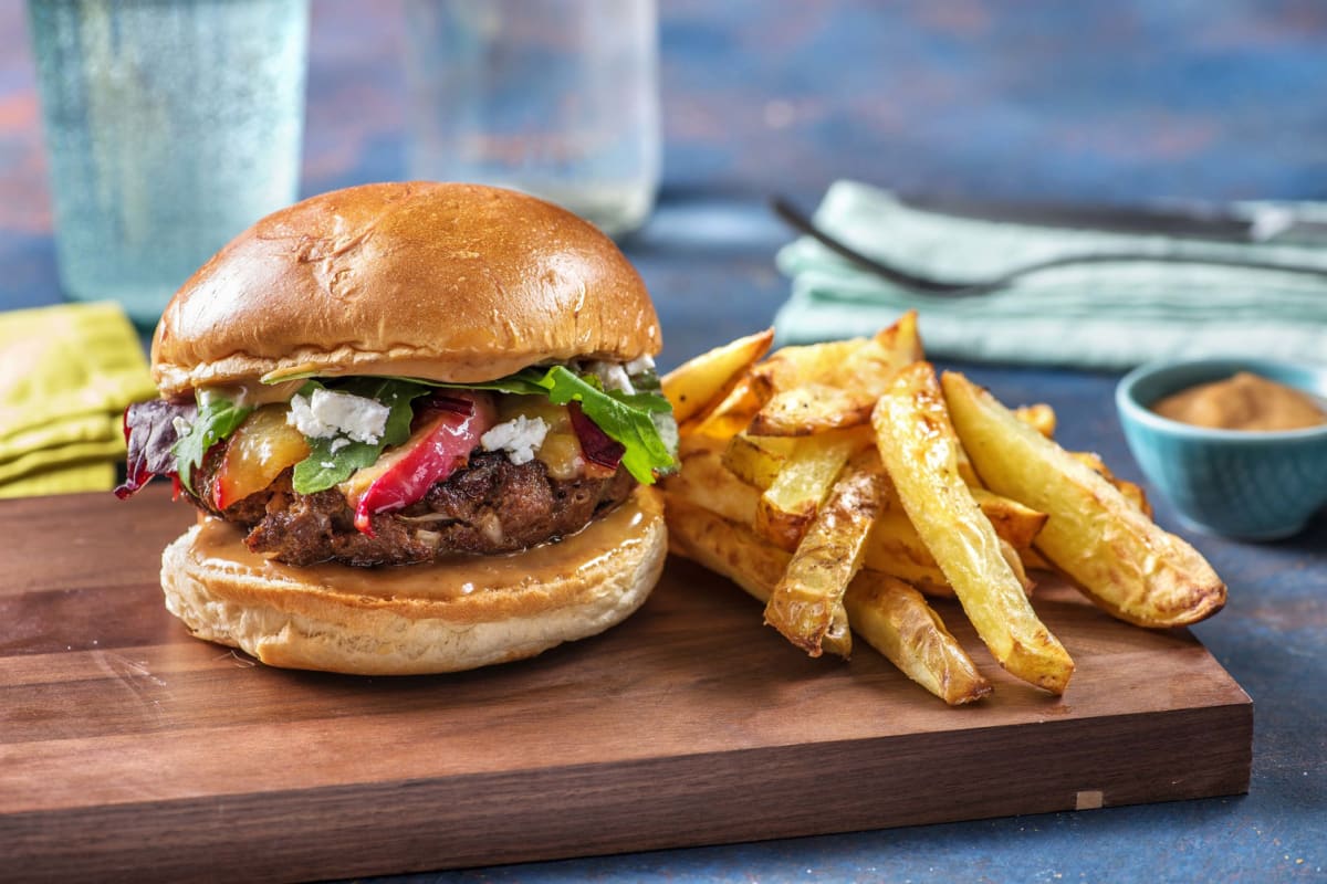 Southern BBQ Burger with Nectarines