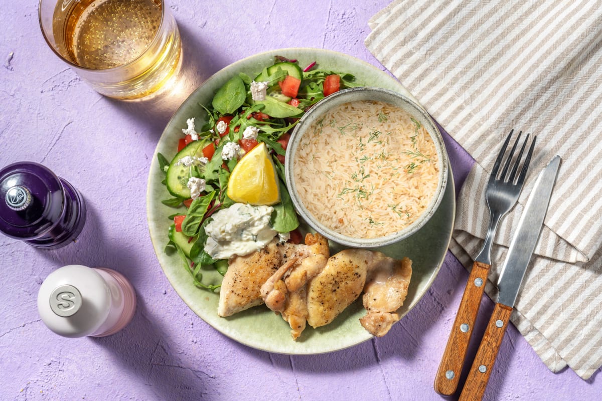 Chicken Souvlaki Dinner Plate