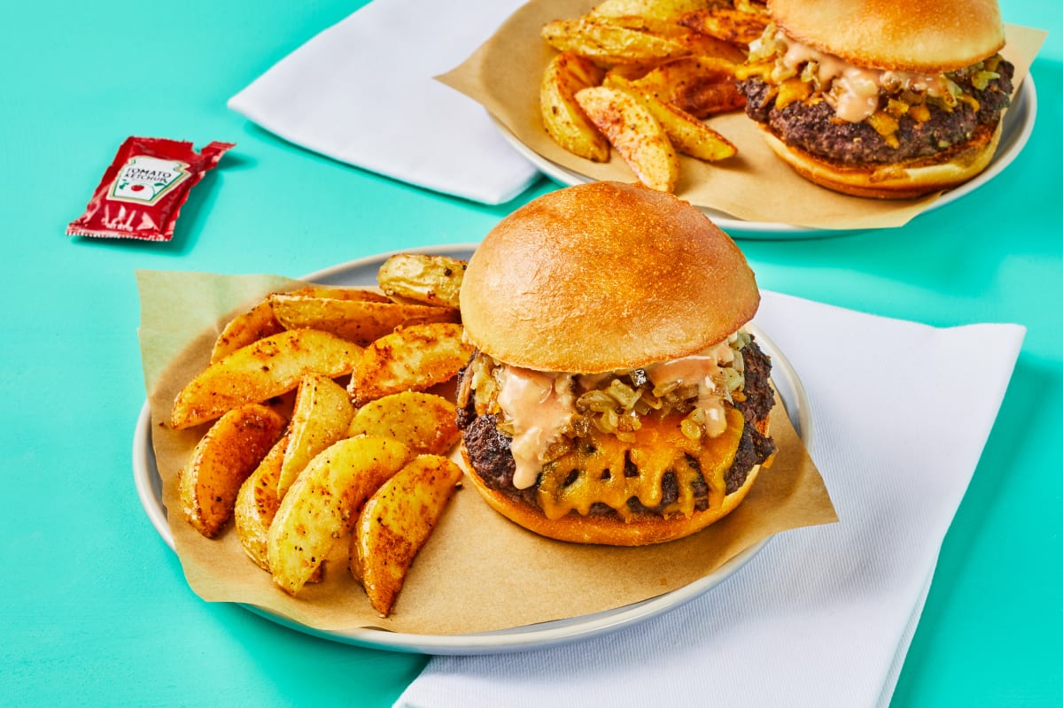 Griddled Onion Cheeseburgers Recipe HelloFresh