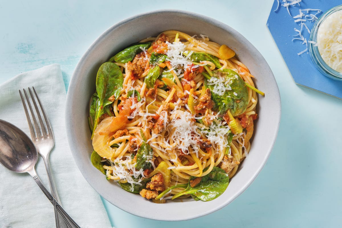 Speedy Lamb & Fennel Spag Bol