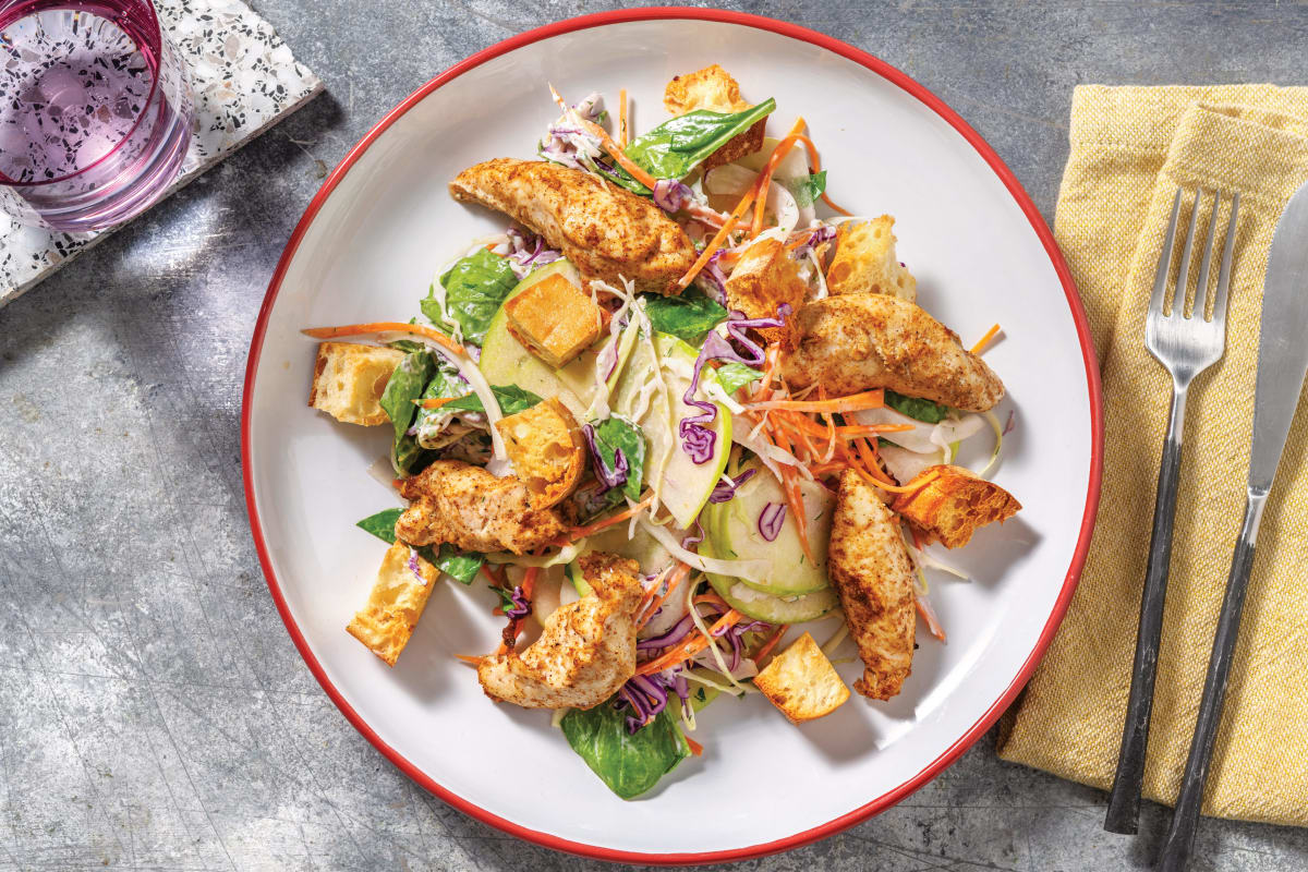 Easy Spiced Chicken & Crouton Slaw