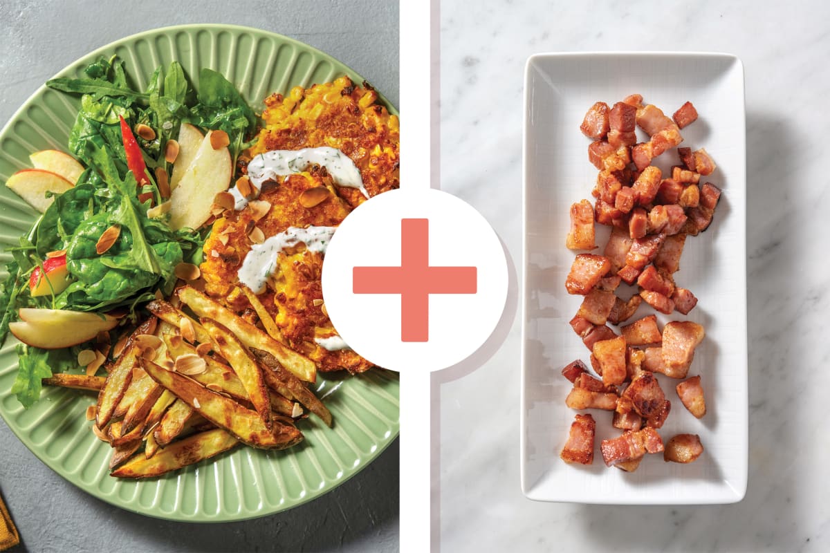 Nan's Sweetcorn & Bacon Fetta Fritters