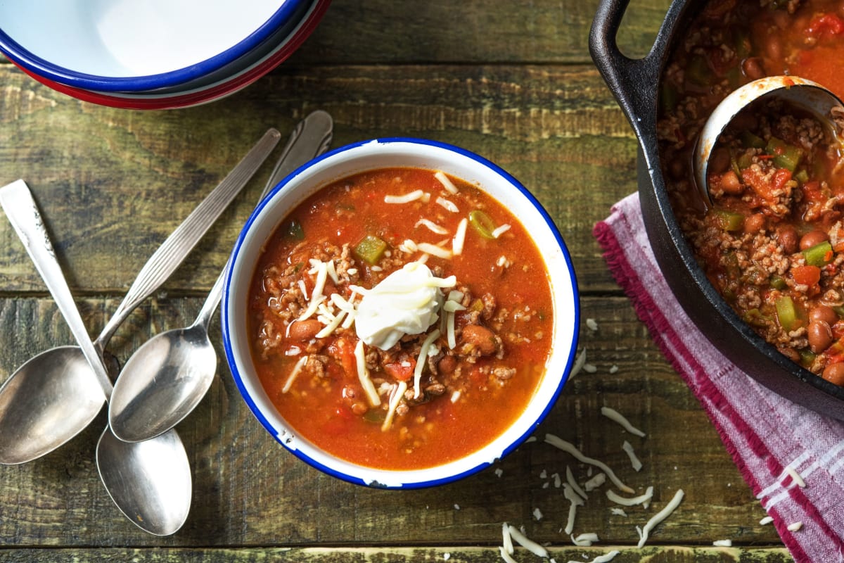 Classic Poblano Beef Chili