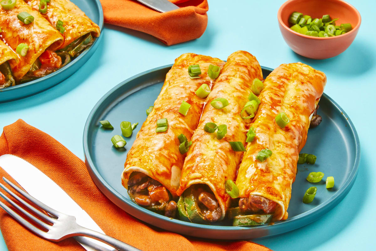 Spicy Tex-Mex Black Bean Enchiladas