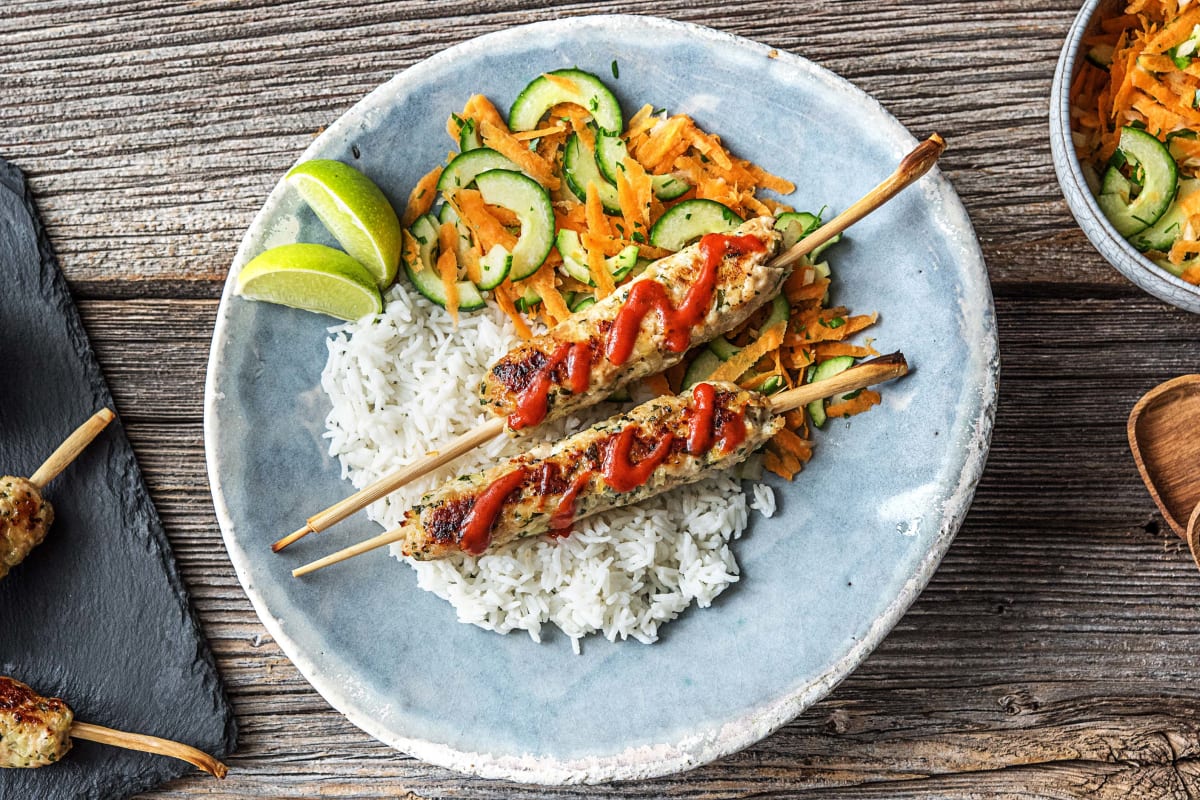 Sriracha Turkey Lemongrass Skewers