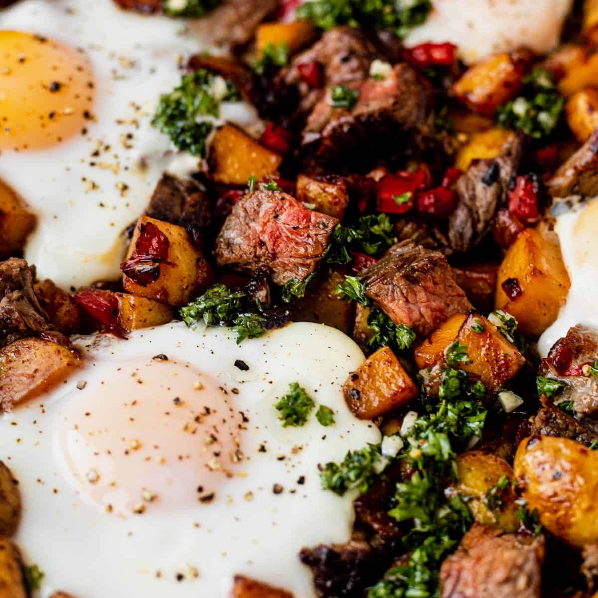 Chipotle Beef and Egg Hash