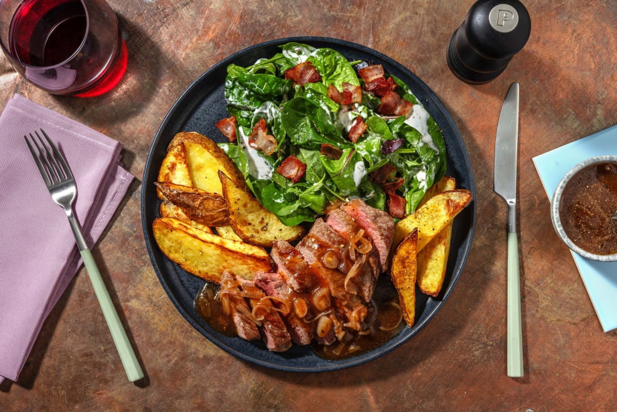 Steak and Shrimp au Poivre