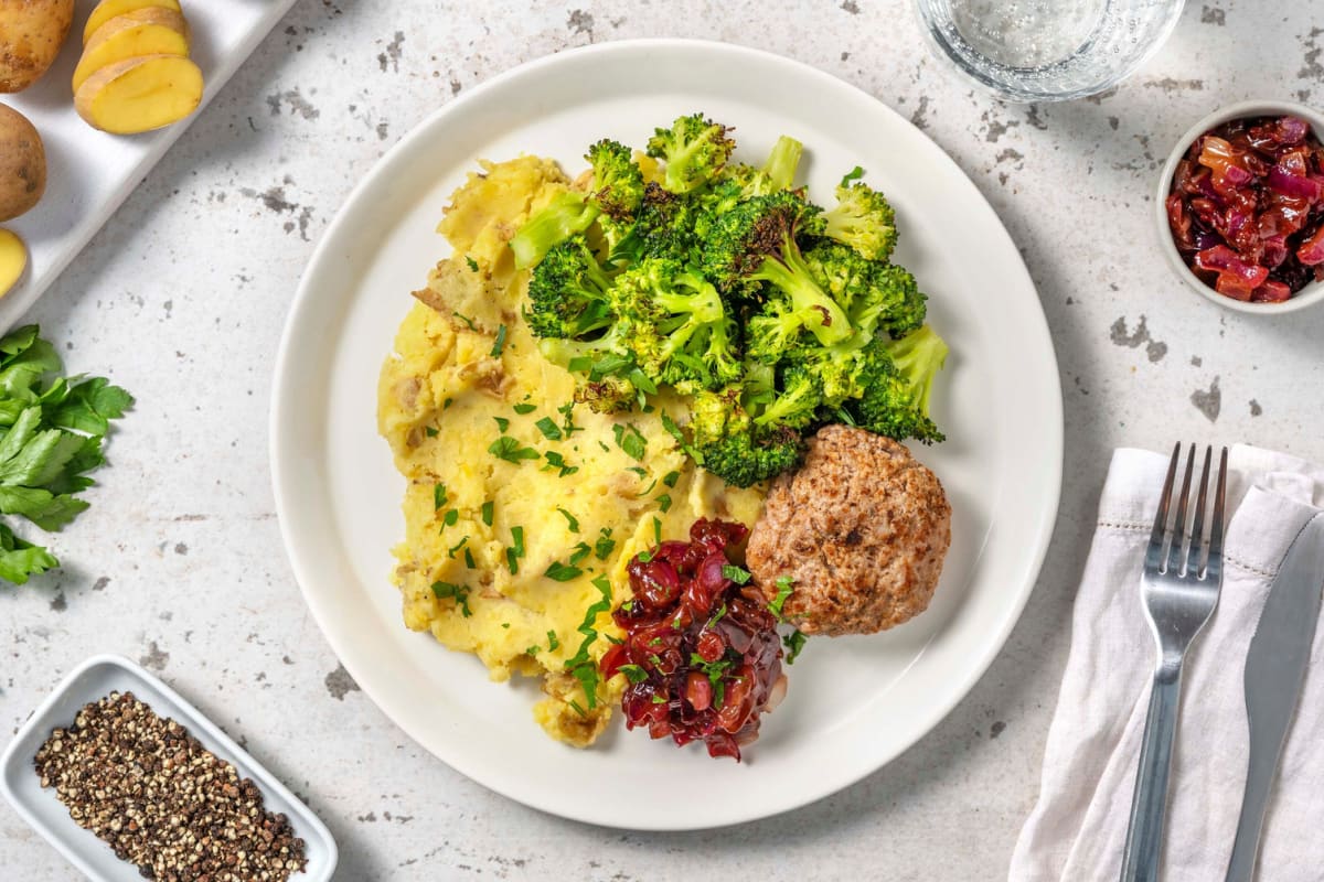 Duitse biefstuk met geroosterde broccoli