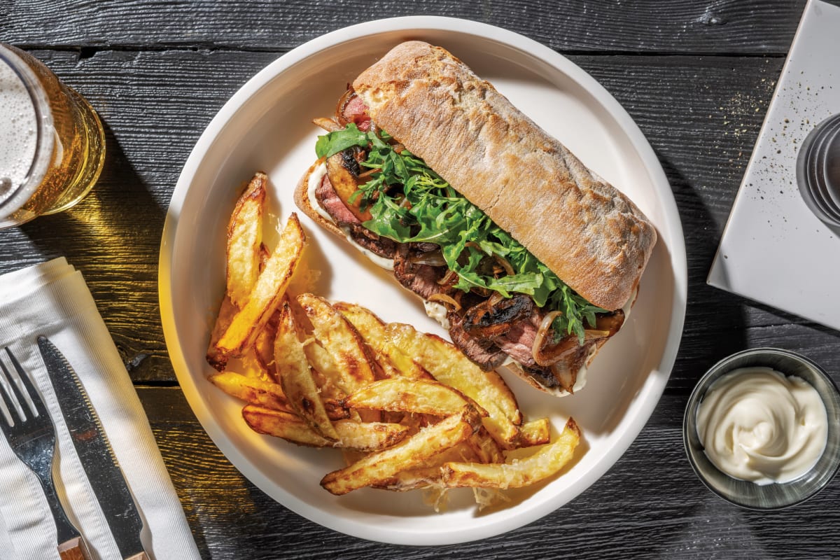 Steak, Onion & Mushroom Ciabatta