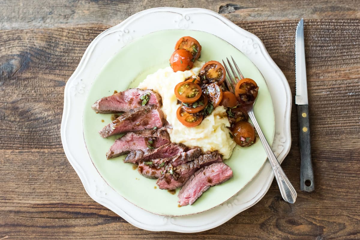 Steak with Cheesy Mash