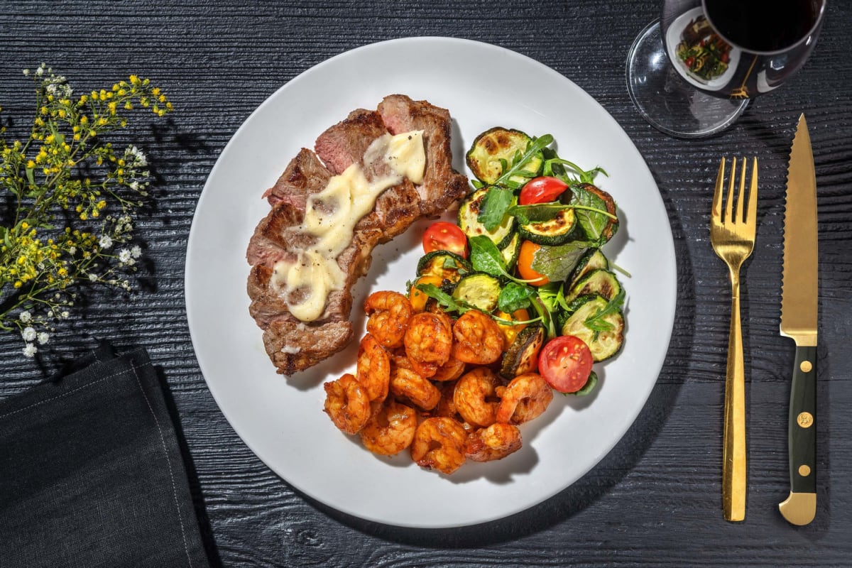 Steaks and Sautéed Shrimp