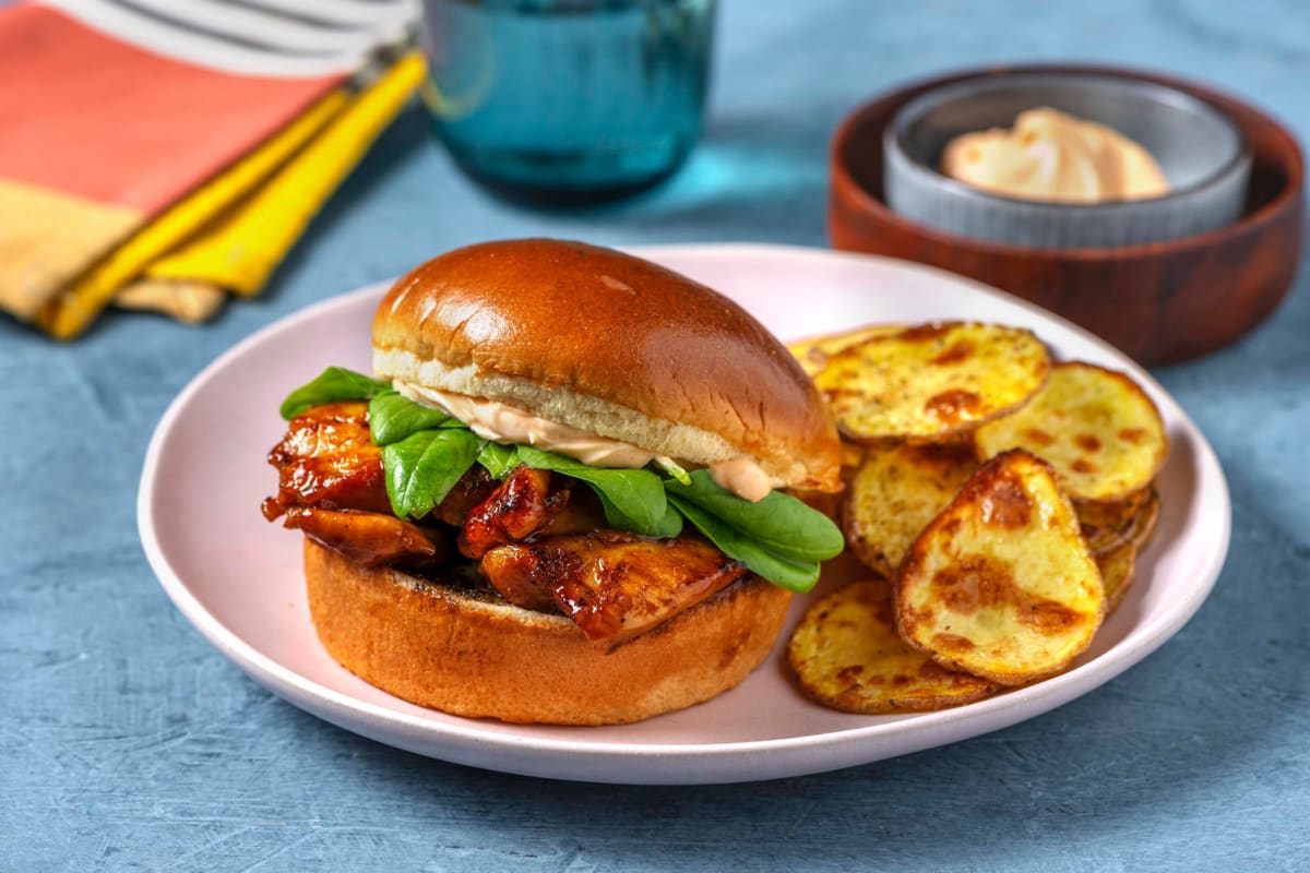 Sticky Glazed Chicken Sammies