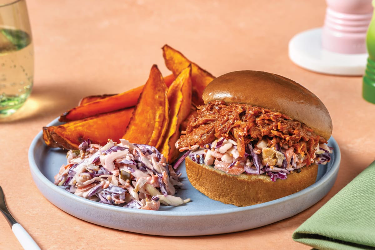 Easy Sticky Pulled Pork Burger