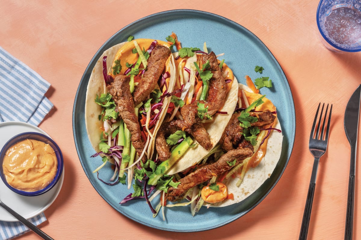 Sticky Sweet-Soy Beef Tacos
