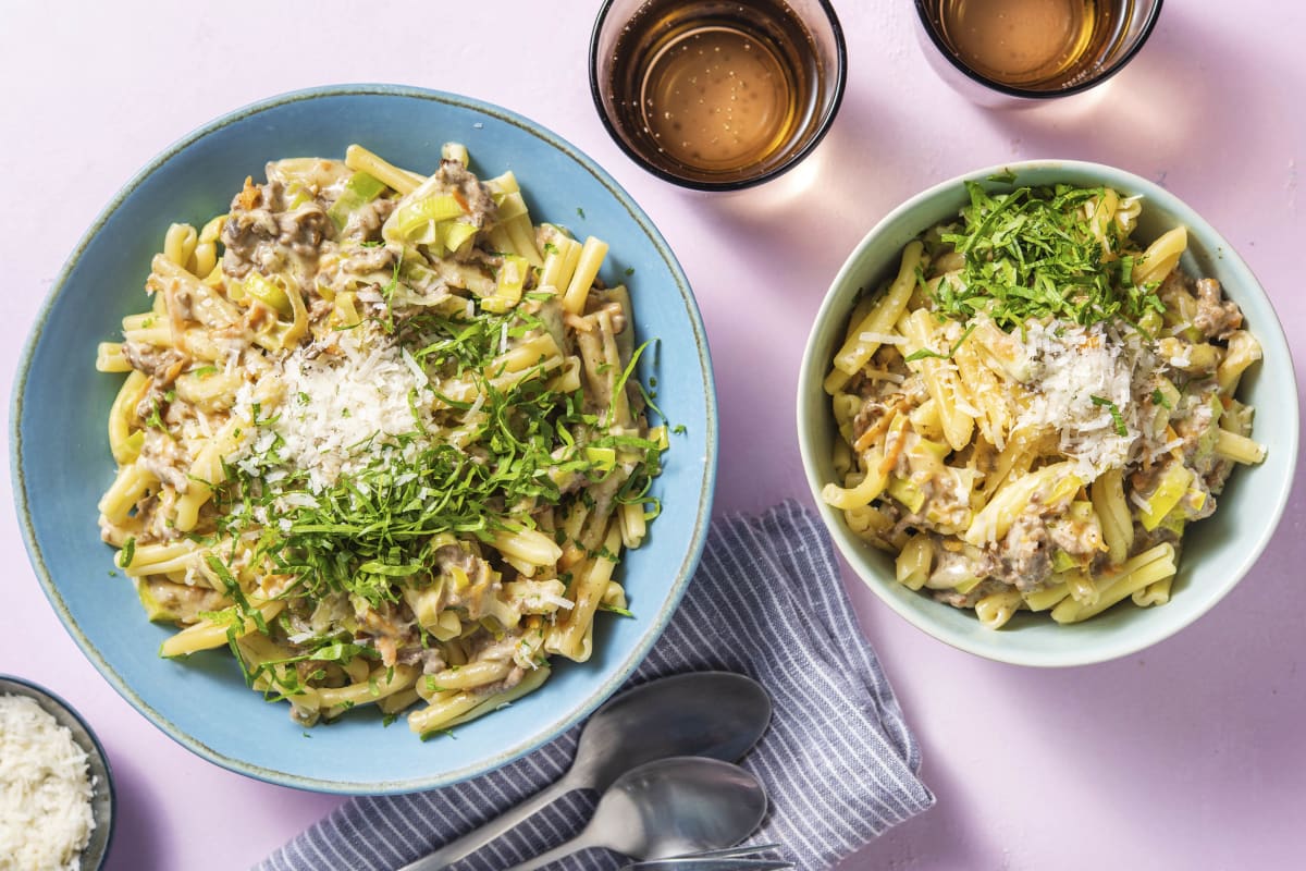 Strozzapreti! Pasta mit heller Bolognese