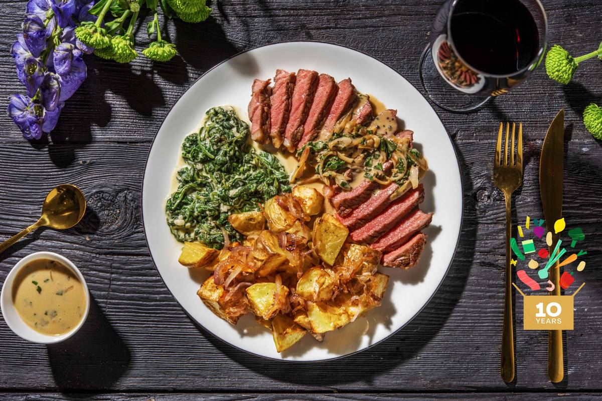 Succulent Sirloin Steak and Creamy Peppercorn Sauce Recipe HelloFresh