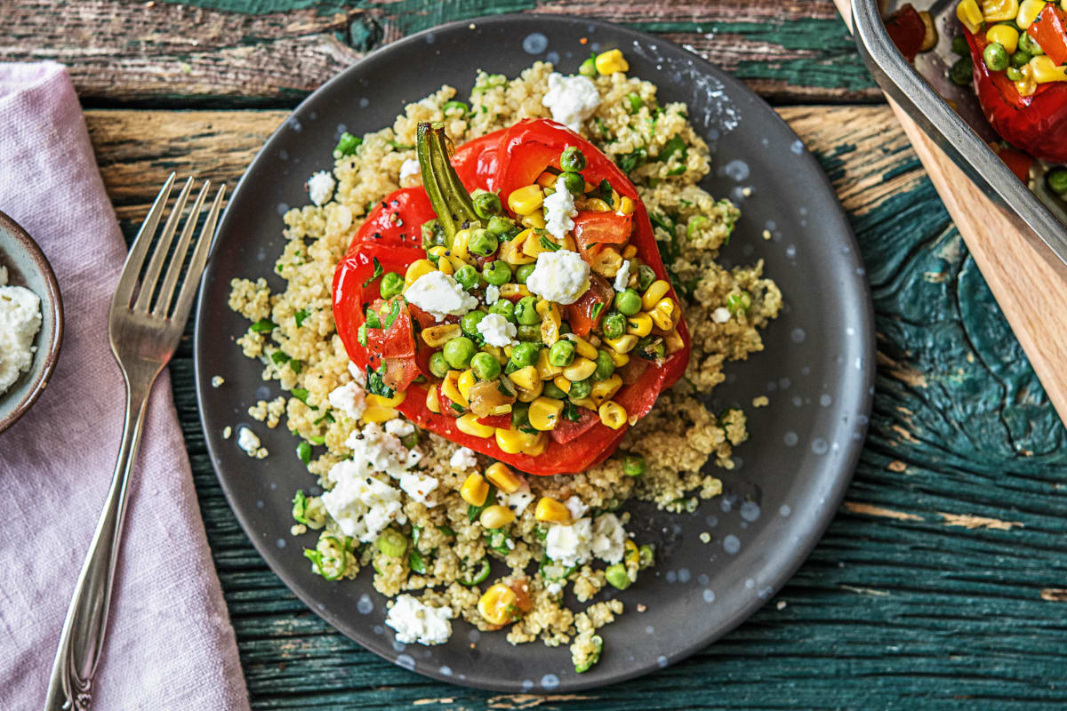 Summer Succotash Stuffed Peppers