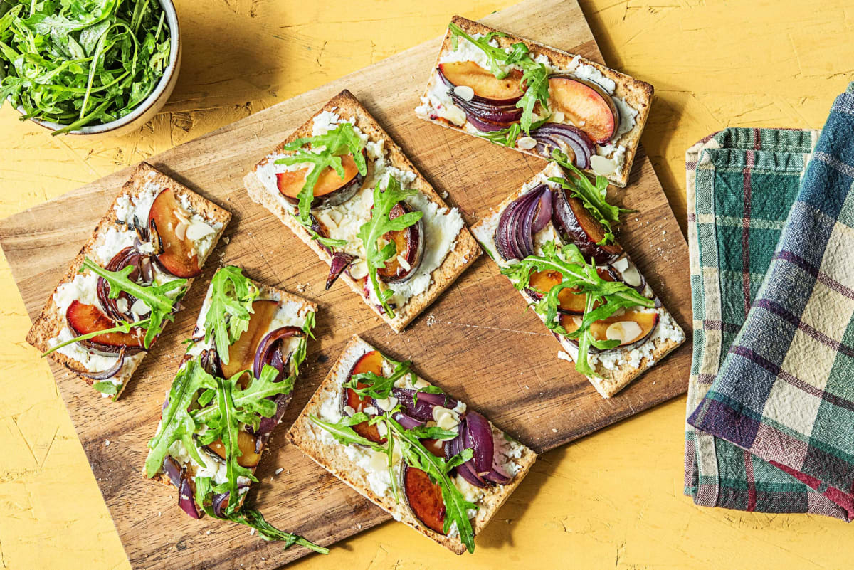 Sweet and Savory Breakfast Plum Flatbreads