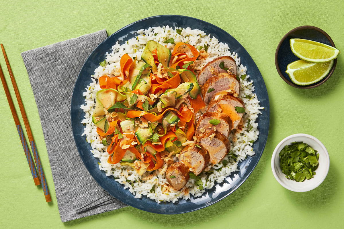 Sweet Chili Pork Tenderloin Rice Bowls