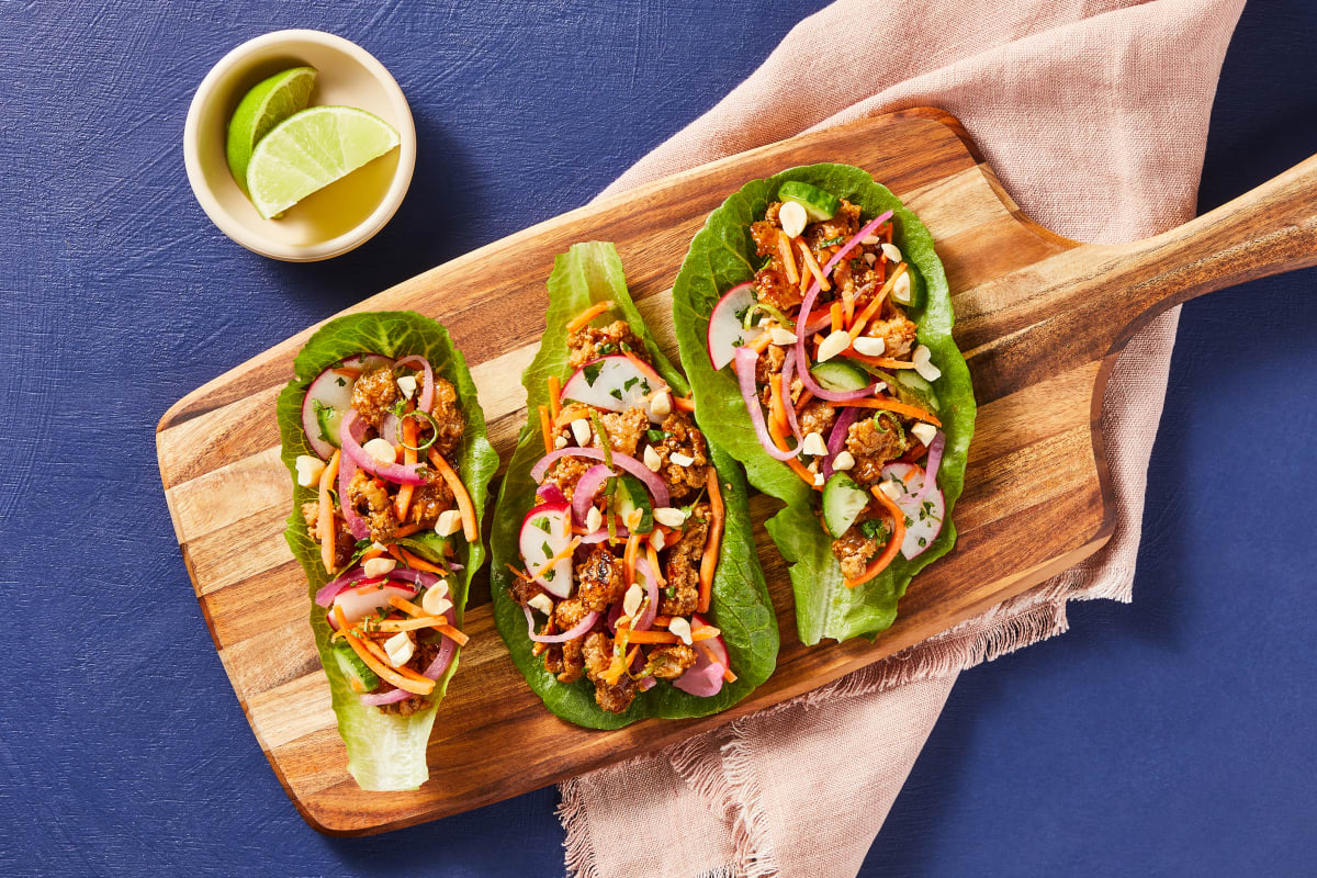 Sweet Thai Chili Pork Lettuce Wraps