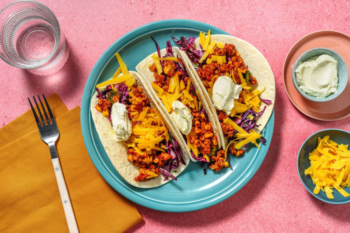 Charred Corn and Jalapeno Pork Tacos