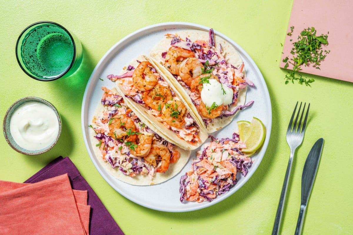 Tacos aux crevettes à la mexicaine